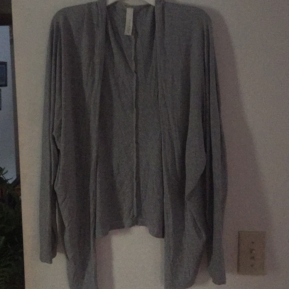 GREY buttonless cardigan, loose fit